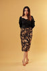 Black An Gold Print Skirt With Top